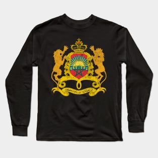 Morocco / Vintage Look Flag Design Long Sleeve T-Shirt